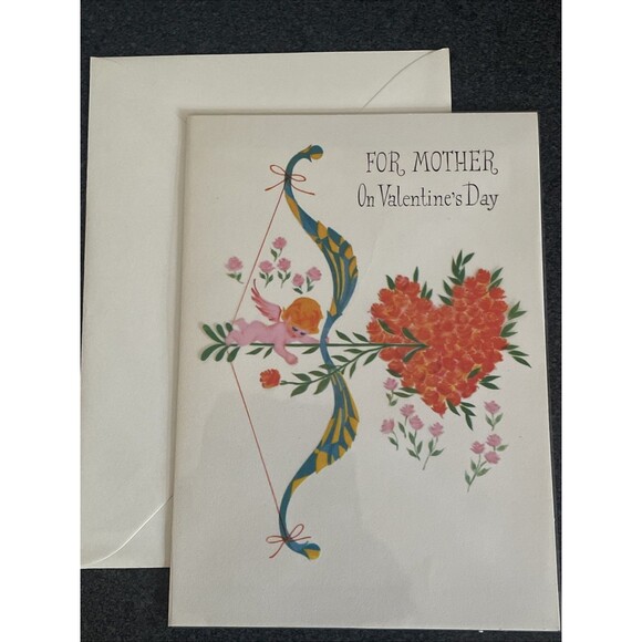 Vintage Rust Craft Happy Mothers Day Greeting Card Unused Ephemera Heart - Picture 1 of 7